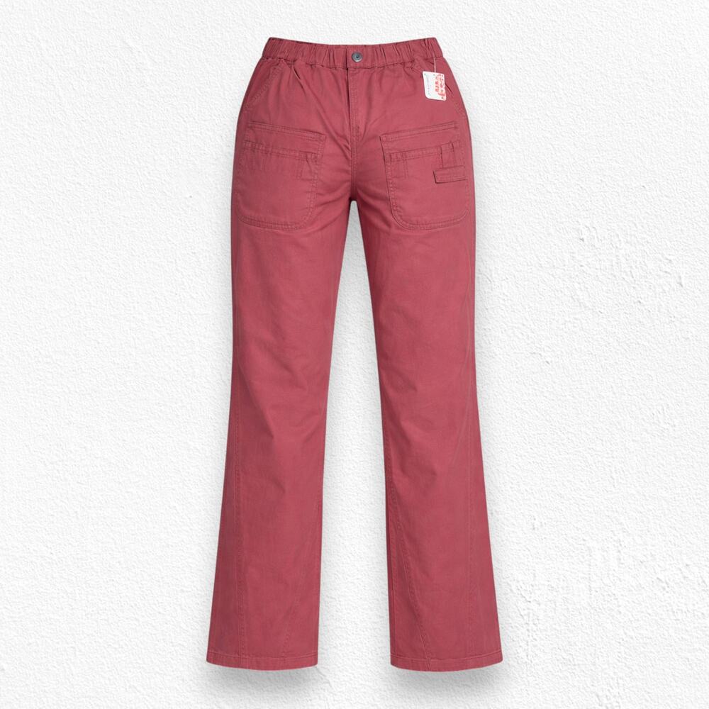 Free People Red Brick Cowboy Utility High Rise Straight Leg Cargo Pants Size XS